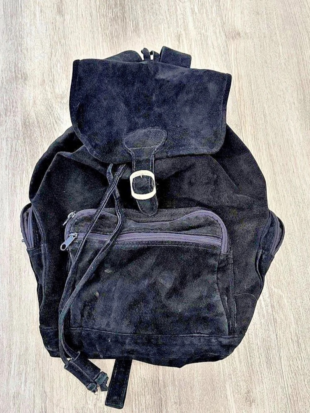 Yak Pak Backpack Black Suede Leather Hiking Outdoor Camping Gorp Core